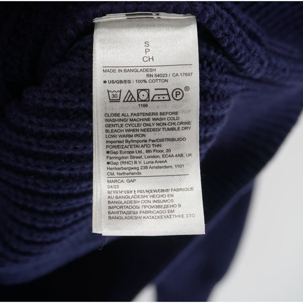Gap Mens Navy Blue Shawl Collar Ribbed Knit Cardigan Sweater Small NEW Academia - Picture 11 of 12